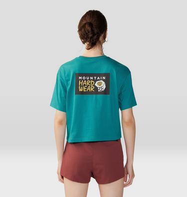 Women's MHW Logo in a Box Crop Short Sleeve, Color: Wintermint, image 14