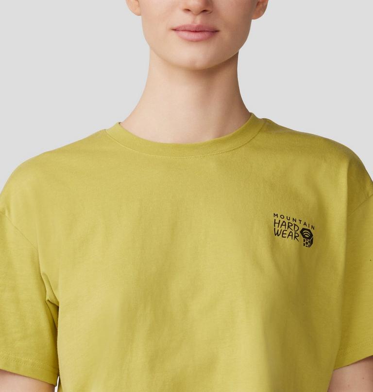 Women's MHW Logo in a Box Crop Short Sleeve, Color: Bright Olive, image 4