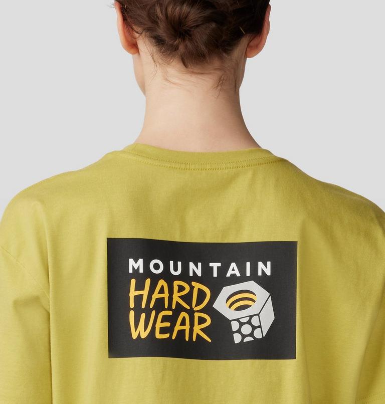 Women's MHW Logo in a Box Crop Short Sleeve, Color: Bright Olive, image 5