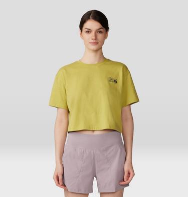 Women's MHW Logo in a Box Crop Short Sleeve, Color: Bright Olive, image 5