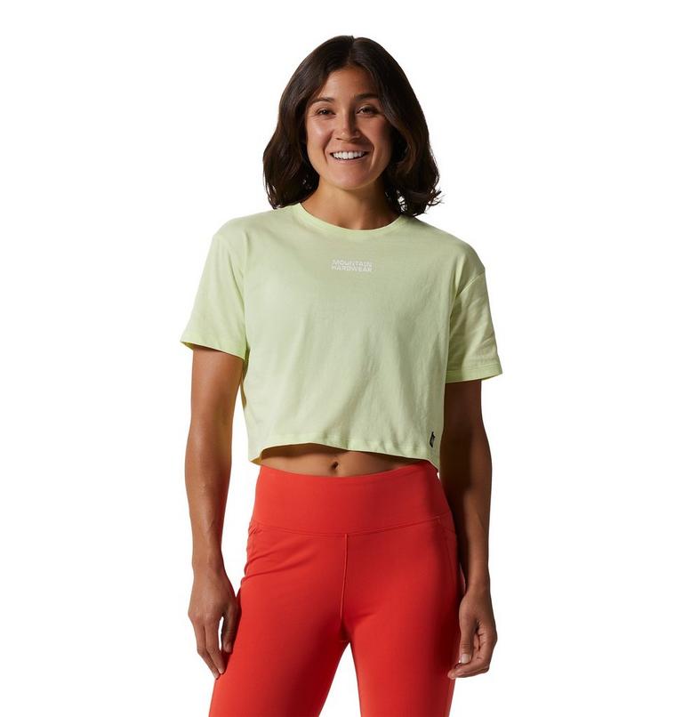 Women's MHW Logo Crop Short Sleeve, Color: Electrolyte, image 1