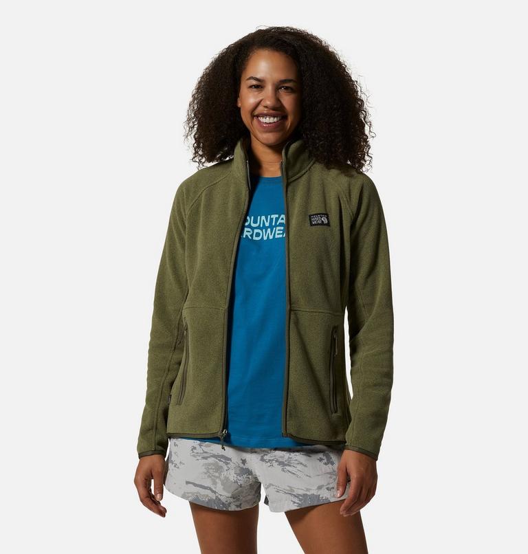 Women's Polartec® Double Brushed Full Zip Jacket, Color: Stone Green Heather, image 5