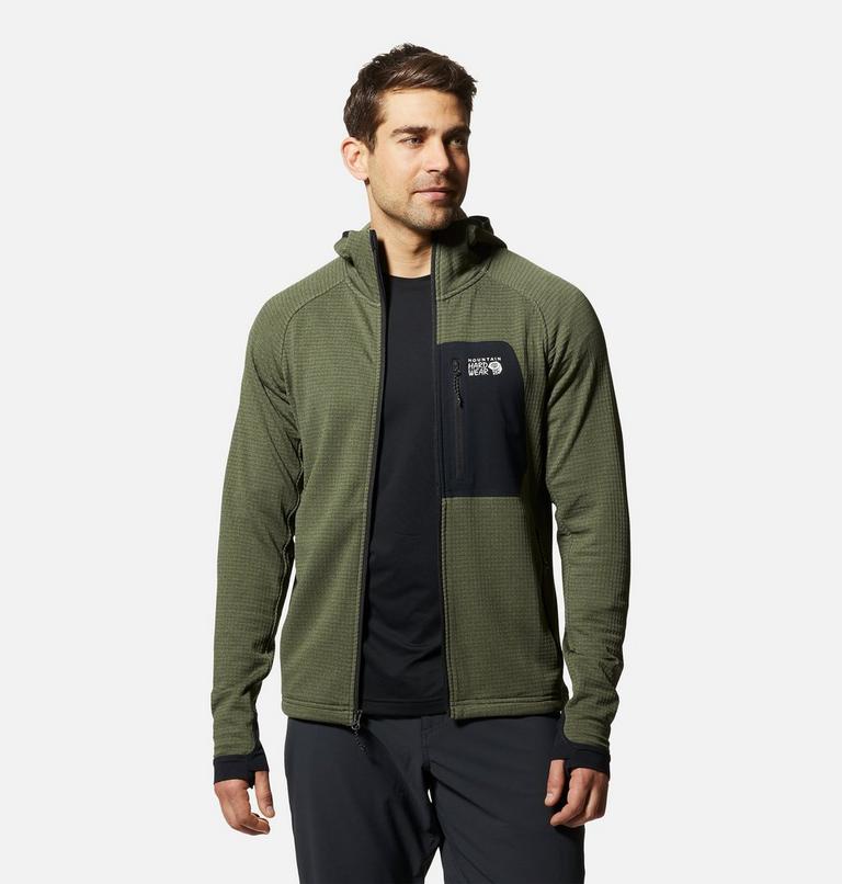 Men's Polartec&reg; Power Grid Full Zip Hoody, Color: Surplus Green Heather, image 7