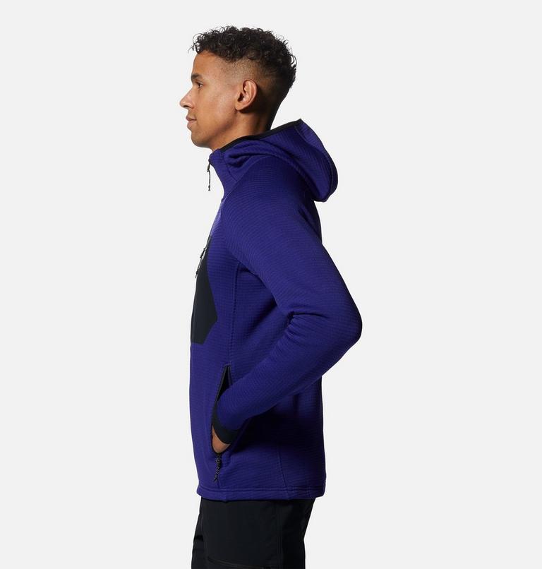 Chandail à capuchon avec fermeture éclair Polartec® Power Grid Homme, Color: Klein Blue Heather, image 3