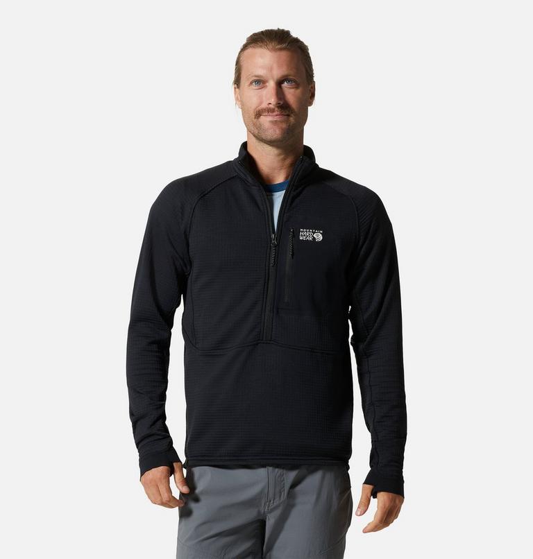 Manteau à demi-fermeture éclair Polartec® Power Grid Homme, Color: Black, image 1
