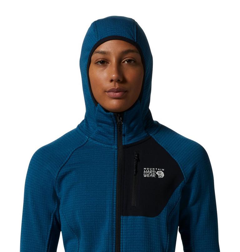 Women's Polartec® Power Grid Full Zip Hoody, Color: Vinson Blue Heather, image 4