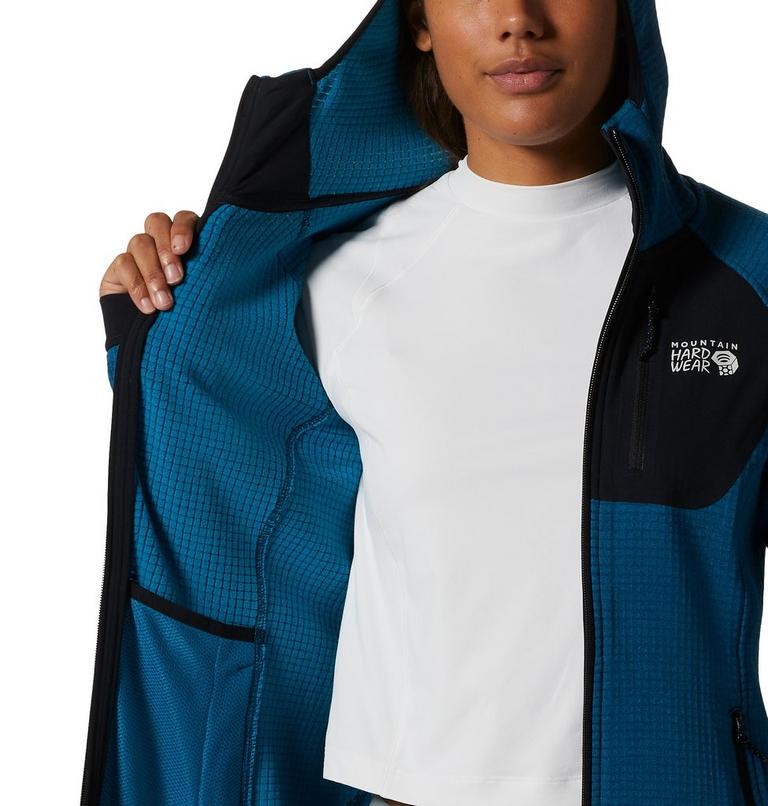 Women's Polartec® Power Grid Full Zip Hoody, Color: Vinson Blue Heather, image 6