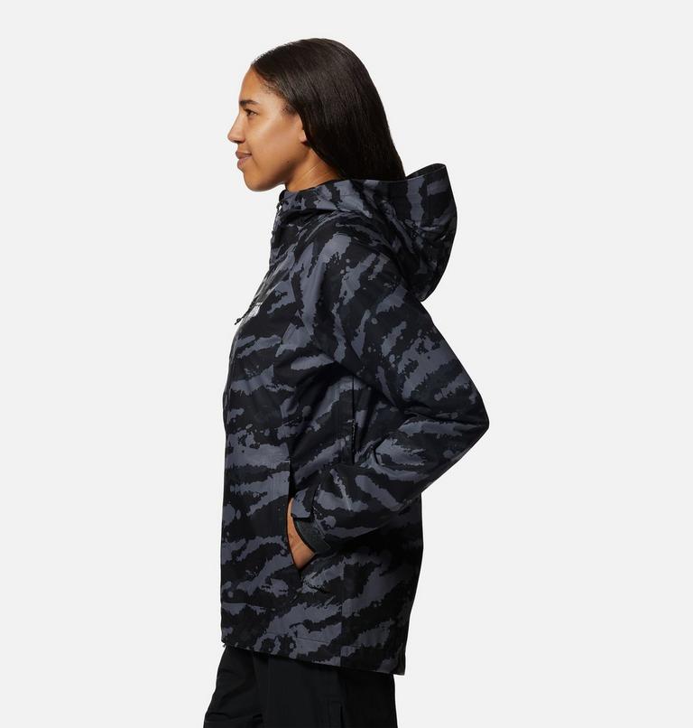 Manteau Stretch Ozonic Femme, Color: Black Paintstrokes Print, image 3