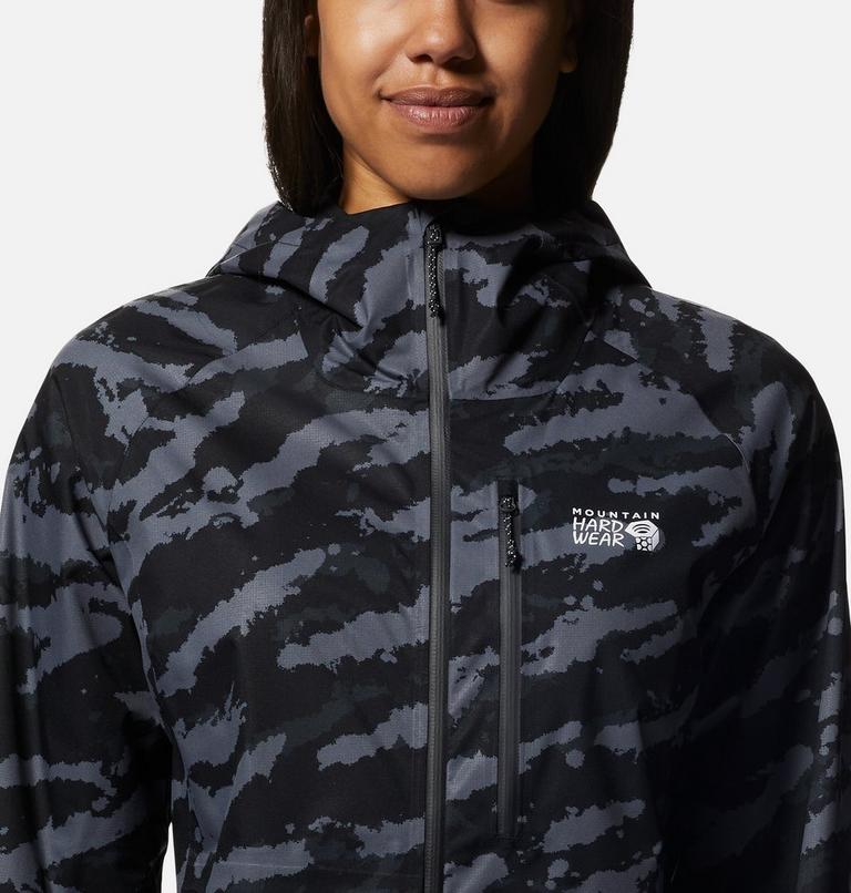Manteau Stretch Ozonic Femme, Color: Black Paintstrokes Print, image 4