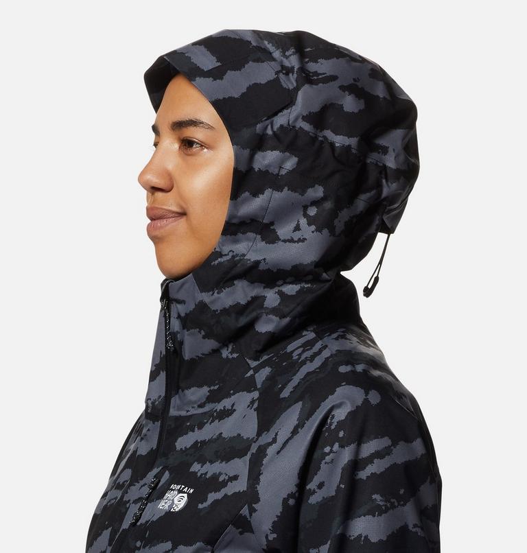 Manteau Stretch Ozonic Femme, Color: Black Paintstrokes Print, image 5