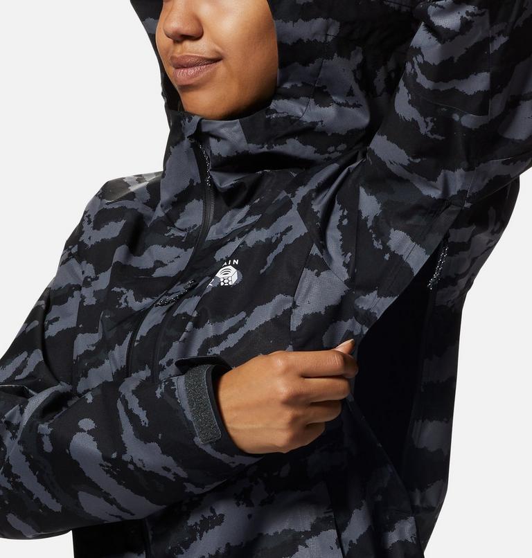 Manteau Stretch Ozonic Femme, Color: Black Paintstrokes Print, image 7