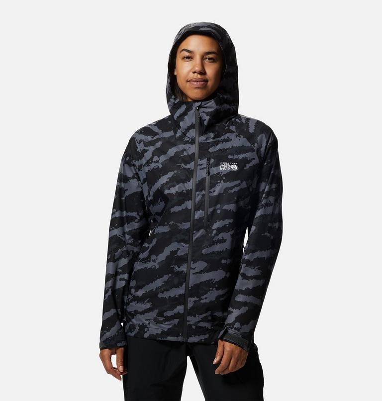 Manteau Stretch Ozonic Femme, Color: Black Paintstrokes Print, image 10
