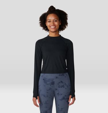 Women's Crater Lake Long Sleeve Crop, Color: Black, image 17