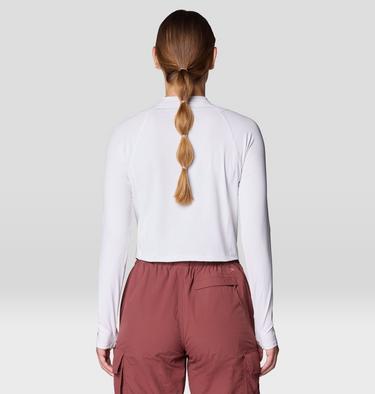 Women's Crater Lake Long Sleeve Crop, Color: Fogbank, image 16