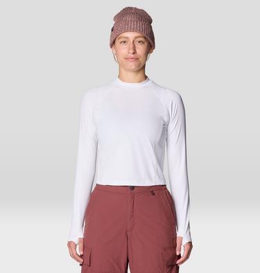 Women's Crater Lake Long Sleeve Crop, Color: Fogbank, image 13