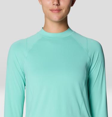Women's Crater Lake Long Sleeve Crop, Color: Icy Teal, image 8