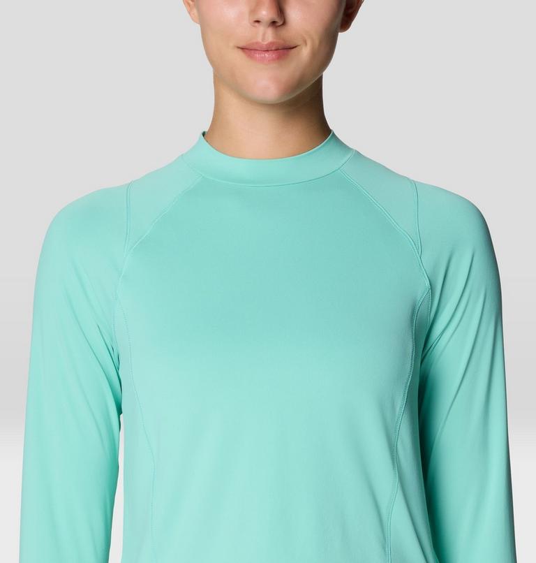 Women's Crater Lake Long Sleeve Crop, Color: Icy Teal, image 4