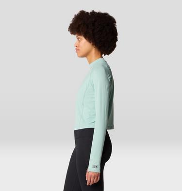 Women's Crater Lake Long Sleeve Crop, Color: Mineral Spring, image 15