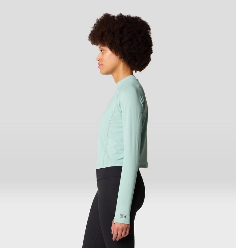 Women's Crater Lake Long Sleeve Crop, Color: Mineral Spring, image 3
