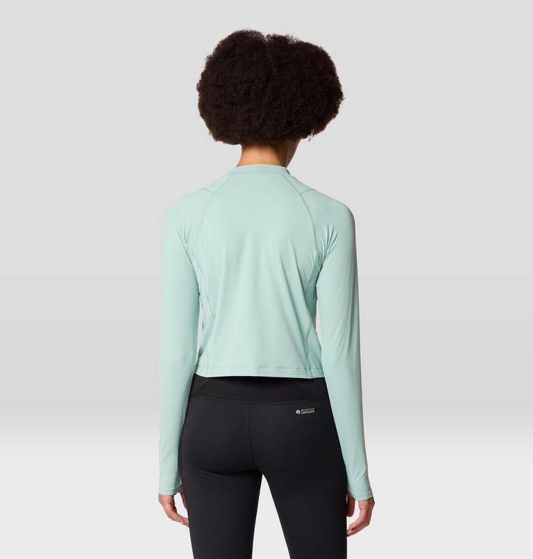 Women's Crater Lake Long Sleeve Crop, Color: Mineral Spring, image 2
