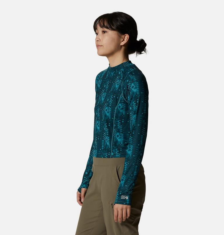 Women's Crater Lake Long Sleeve Crop, Color: Palisades Geos Print, image 3