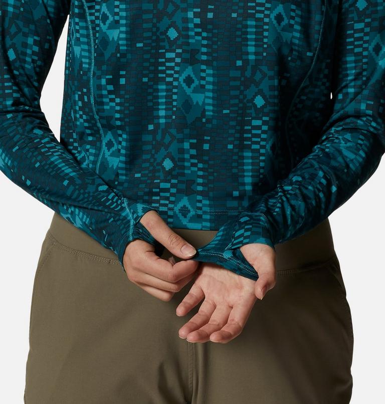 Women's Crater Lake Long Sleeve Crop, Color: Palisades Geos Print, image 5