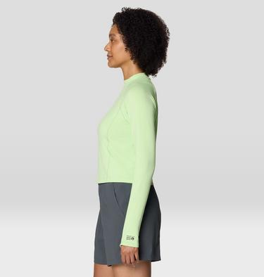 Women's Crater Lake Long Sleeve Crop, Color: Frozen In Lime, image 8
