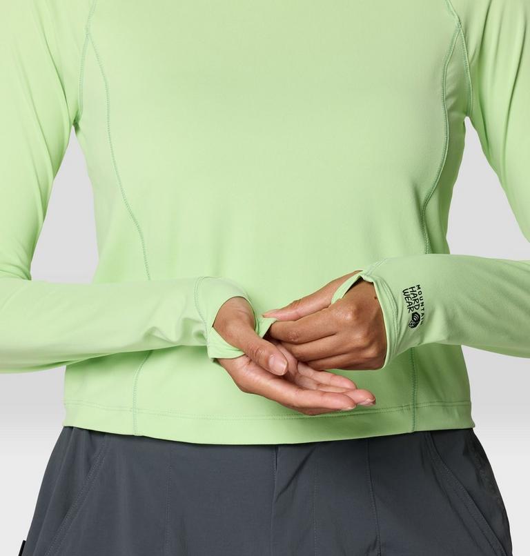 Women's Crater Lake Long Sleeve Crop, Color: Frozen In Lime, image 7