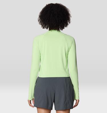 Women's Crater Lake Long Sleeve Crop, Color: Frozen In Lime, image 7