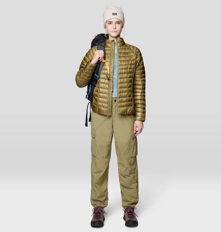 Women's Crater Lake Long Sleeve Crop, Color: Blue Sage Inked Dye Print, image 2