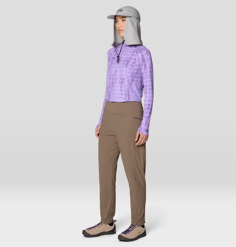 Women's Crater Lake Long Sleeve Crop, Color: Harbor Violet Prismatic Print, image 2