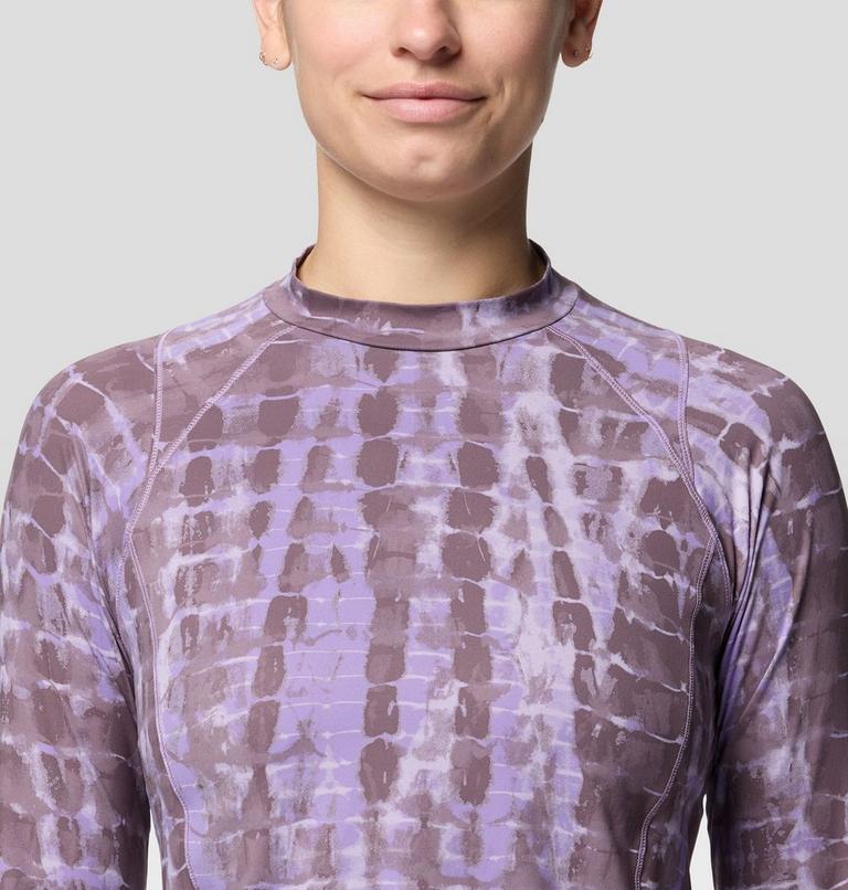 Women's Crater Lake Long Sleeve Crop, Color: Purple Sage Prismatic Print, image 6