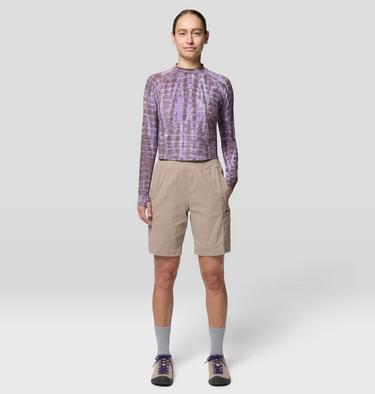 Women's Crater Lake Long Sleeve Crop, Color: Purple Sage Prismatic Print, image 10