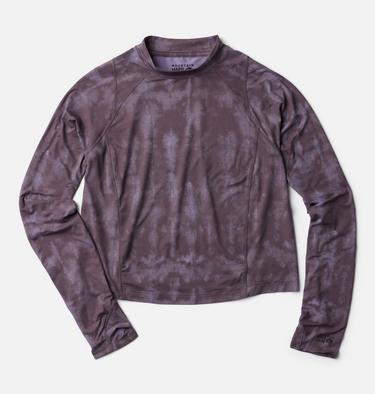 Women's Crater Lake Long Sleeve Crop Shirt, Color: Purple Sage Shadowdye Print, image 10