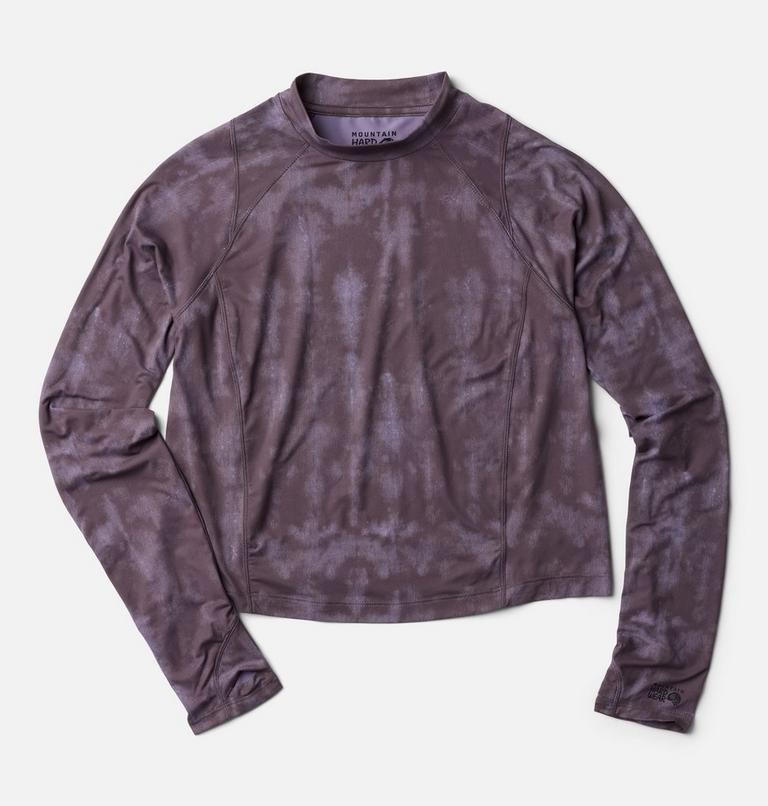 Women's Crater Lake Long Sleeve Crop Shirt, Color: Purple Sage Shadowdye Print, image 2