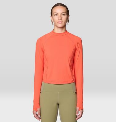 Women's Crater Lake Long Sleeve Crop, Color: Aspect, image 4