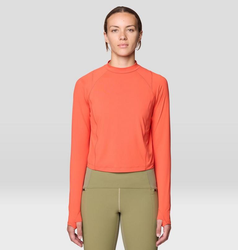Women's Crater Lake Long Sleeve Crop, Color: Aspect, image 4