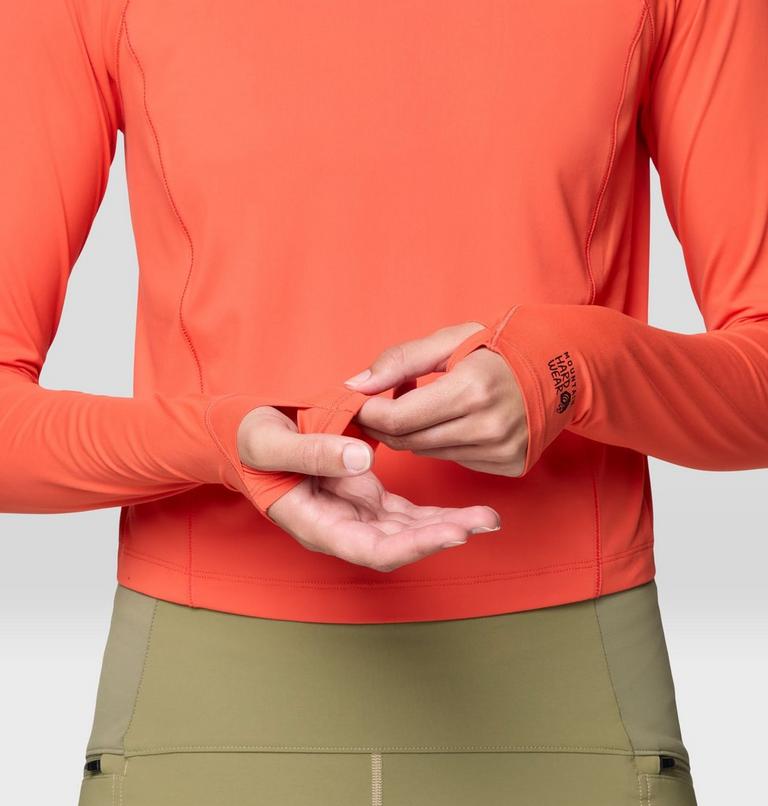 Women's Crater Lake Long Sleeve Crop, Color: Aspect, image 6