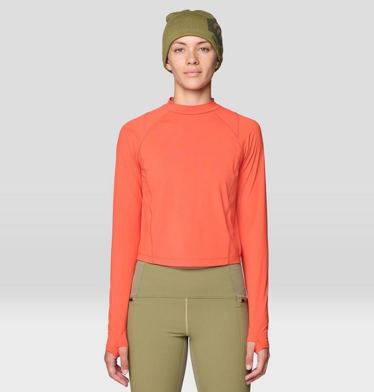 Women's Crater Lake Long Sleeve Crop, Color: Aspect, image 1