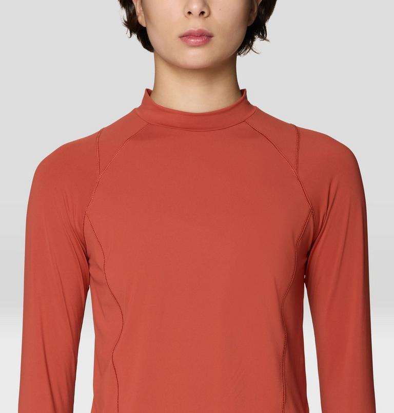 Women's Crater Lake Long Sleeve Crop Shirt, Color: Mars Red, image 5