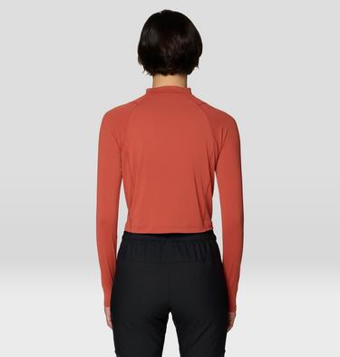 Women's Crater Lake Long Sleeve Crop Shirt, Color: Mars Red, image 3