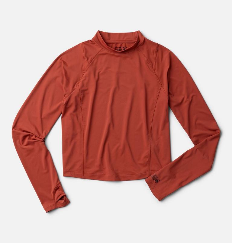 Women's Crater Lake Long Sleeve Crop Shirt, Color: Mars Red, image 2