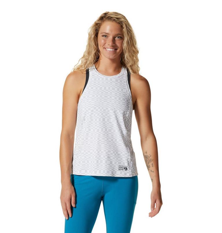 Women's Crater Lake Tank, Color: Fogbank Checks Print, image 1