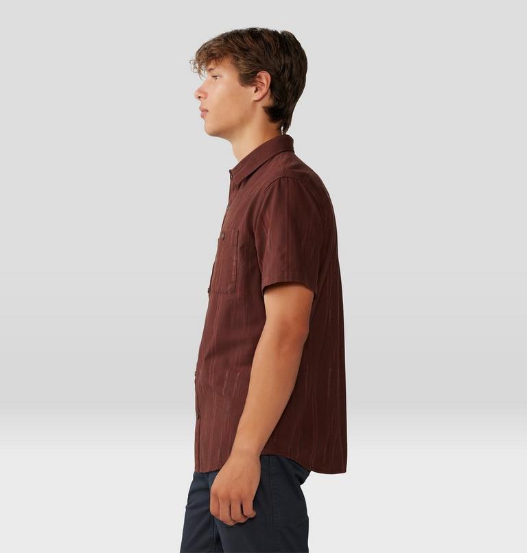 Men's Grove Hide Out Short Sleeve Shirt, Color: Woodsmoke Brown Ikat, image 3