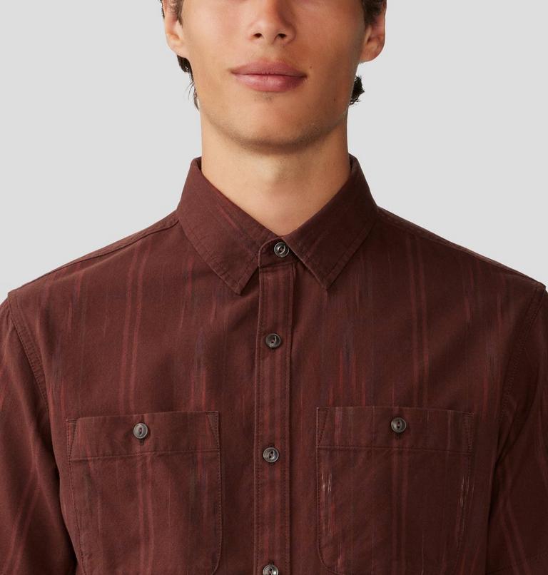Men's Grove Hide Out Short Sleeve Shirt, Color: Woodsmoke Brown Ikat, image 4