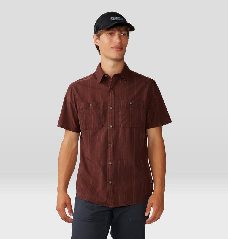 Men's Grove Hide Out Short Sleeve Shirt, Color: Woodsmoke Brown Ikat, image 5