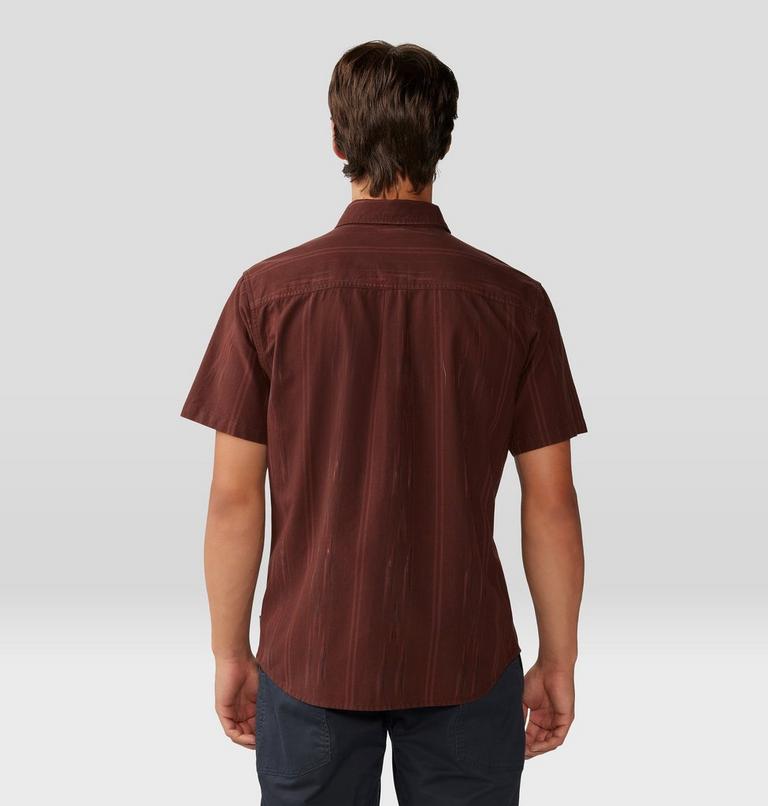 Men's Grove Hide Out Short Sleeve Shirt, Color: Woodsmoke Brown Ikat, image 2