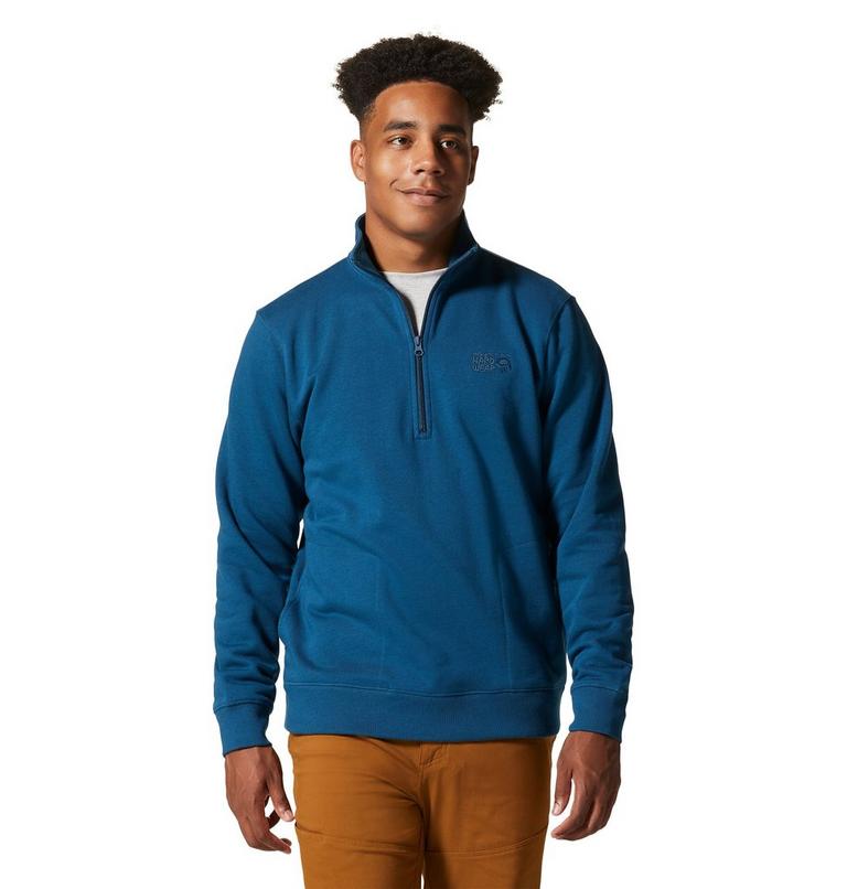 Chandail &agrave; demi-fermeture &eacute;clair MHW Logo Homme, Color: Dark Caspian, image 1