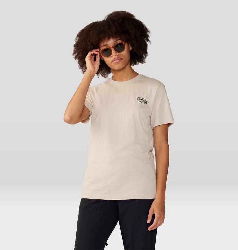 Women's MHW Logo in a Box Short Sleeve, Color: Wild Oyster, image 1