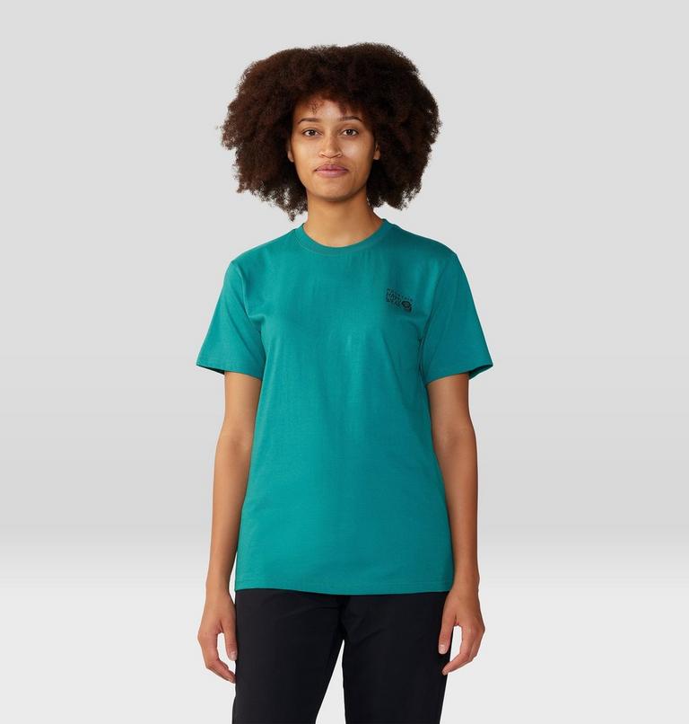 Women's MHW Logo in a Box Short Sleeve, Color: Wintermint, image 1